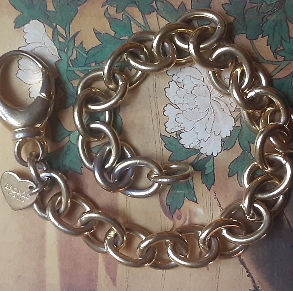 BRONZE MILOR ITALY Bronze toned ROLO LINK BRACELET 8"